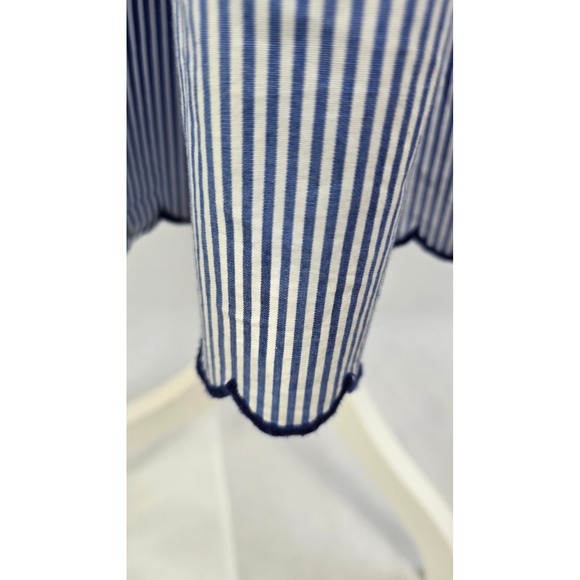 J.Crew Blue White Striped Eyelet Scallop Hem Midi Skirt CA194 Womens Medium NEW - Picture 3 of 8